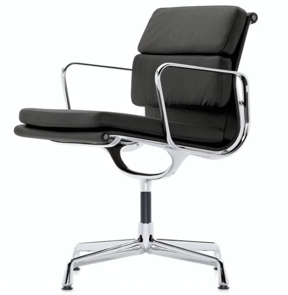 Vitra Soft Pad EA 208 Toimistotuoli Swivel Musta/Kromi