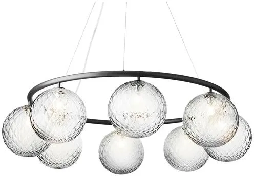 Nuura Miira 8 Circular Kattokruunu Rock Grey/Optic Clear