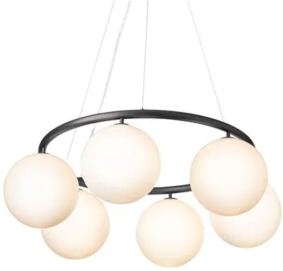 Nuura Miira 6 Circular Kattokruunu Rock Grey/Opal Valkoinen