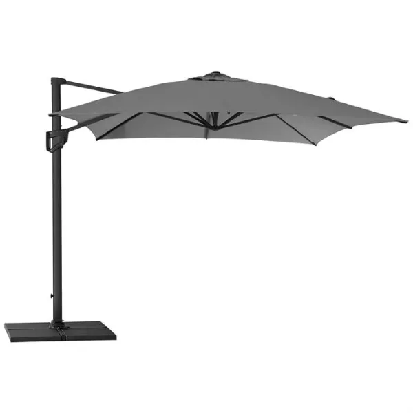 Cane-Line Hyde Luxe -aurinkovarjo, jalusta mukana - 3x4 m - alumiinia, antrasiitinharmaa kangas