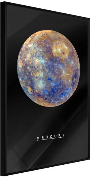 ARTGEIST Juliste kehyksellä - The Solar System: Mercury Kulta passepartoutilla 30x45