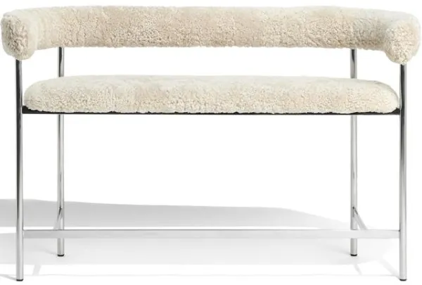 Møbel Copenhagen Font Bar Sofa 75 cm Lampaannahka Oyster/Kiillotettu teräsrakenne