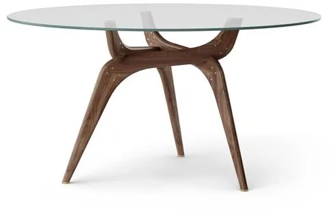 Brdr. Krüger TRIIIO Ruokapöytä Ø135 Pähkinäöljytty/Kirkas Lasi